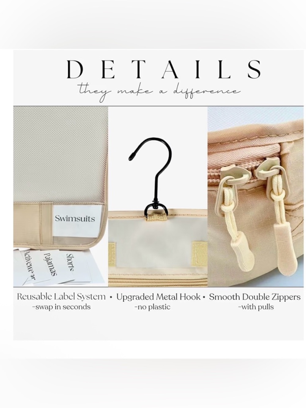 Foxy Traveler - Cute Packing Cubes - Beige - Picture 6 of 6
